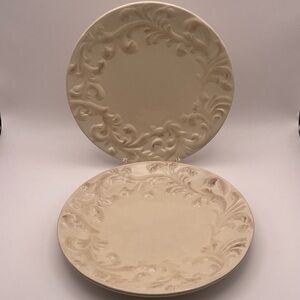 GG Collection Cream Embossed Salad Plates Set of 2 Gracious Goods